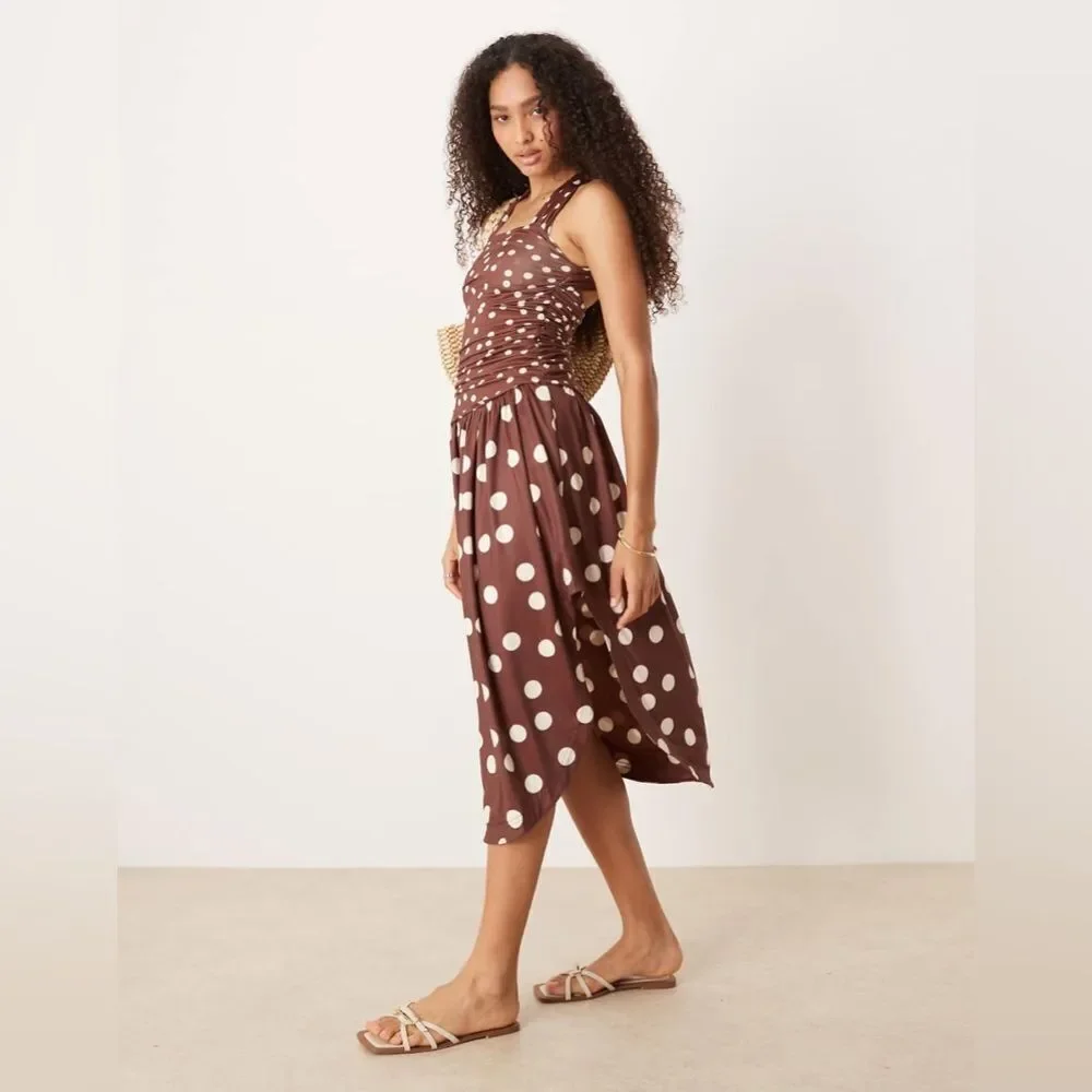 Free People Raylon Variegated Polka Dot Midi Dress